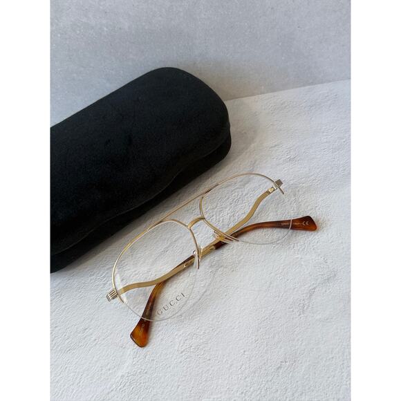 NEW Gucci GG0971O Gold Pilot Aviator Eyeglasses Frames main image 9